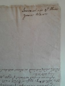 detail of front title of John Penhallow's diary 