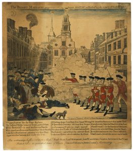 Paul Revere engraving of the Boston Massacre