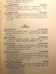 example of John Crerar encyclopedia and dictionary catalog