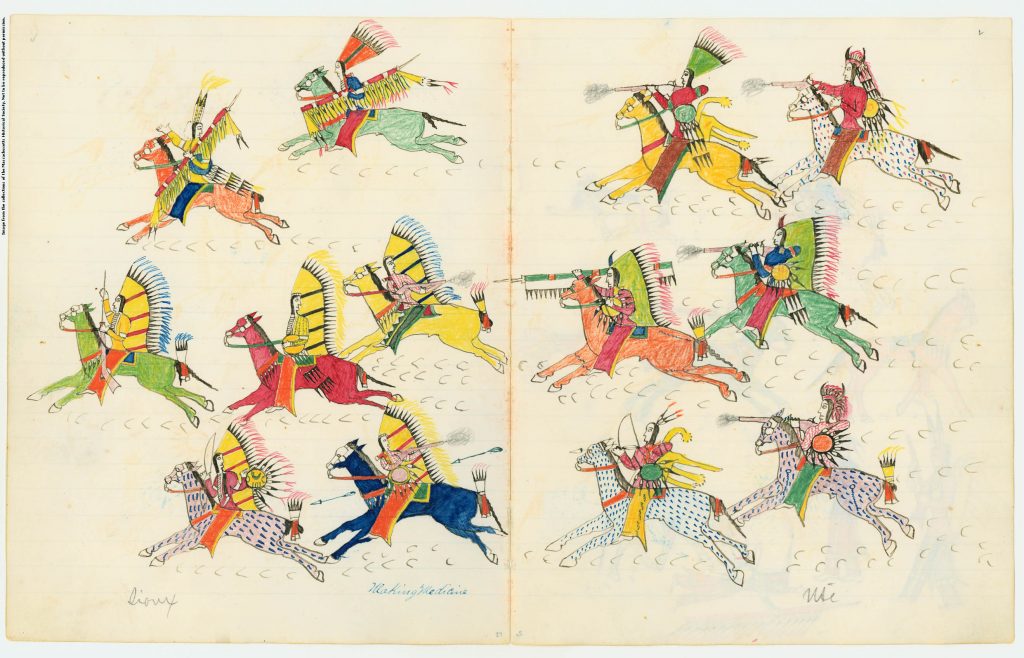  sketches made by Cheyenne and Kiowa prisoners in 1877