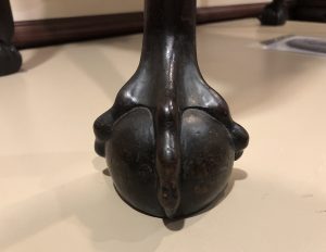 detail of foot of desk