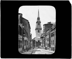 View of Hull Street, Boston with Old North Church