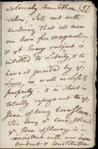 Page from Cushing's legal notebook