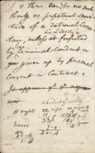 Page from Cushing's legal notebook