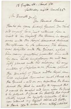 Letter from P. T. Barnum to Edward Everett, 23 March 1844 