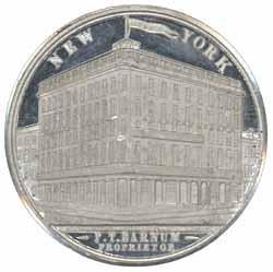 American Museum token White metal
