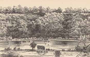 Cliff at Ball`s Bluff opposite Harrison`s Island Engraving Cliff at Ball`s Bluff opposite Harrison`s Island Engraving