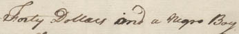 Detail of Bill of Sale from James Dalton to Ezekiel Lewis