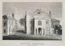 Boston Theatre, Federal Street, Engraving by A. Bowen, 1825