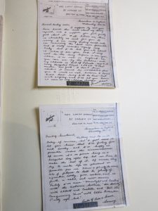 Color image of two handwritten letters