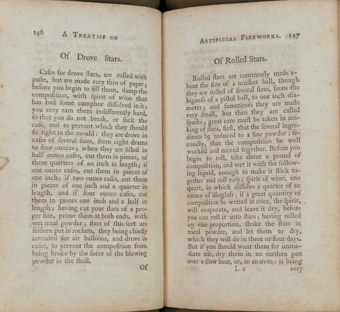 Image of an open book. The pages it is open to are headed “Of Drove Stars” on the left and “Of Rolled Stars” on the right.