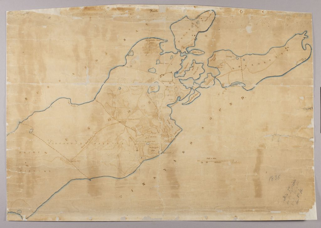 Front side of dried map mounted on Japanese paper.