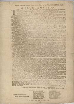 By the Great and General Court of the Colony of Massachusetts-Bay. A Proclamation ... Broadside