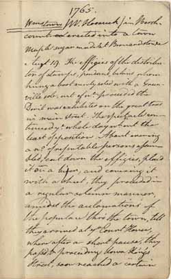 James Freeman notebook entries, 14 August 1765 - 1 November 1765 