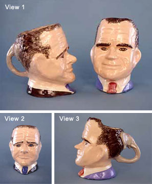 GOP campaign mugs of Richard M. Nixon and Henry Cabot Lodge Glazed porcelain