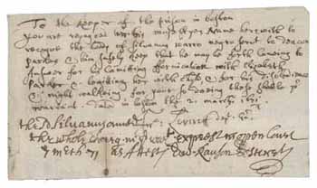 Instructions to the prison keeper regarding Silvanus Warro`s imprisonment, 2 March 1672 