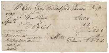 Receipt from Cato Gray to Hartford Turner, 6 April 1785 