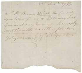 Note from Nathaniel Appleton to Judge Wendell, about Dinah, 28 February 1786 