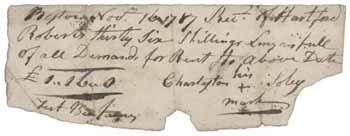 Receipt from Charleston Soley to Hartford Roberts, 6 November 1787 