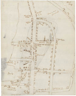 Manuscript map of the 1787 fire of Boston, Massachusetts 