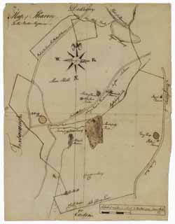 Manuscript map of Sharon, circa 1784 Pen and ink