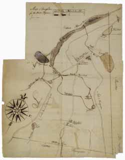 Manuscript map of Stoughton, June 1785 Pen and ink