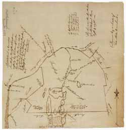 Manuscript map of the town of Middleborough, 14 June 1793 Pen and ink