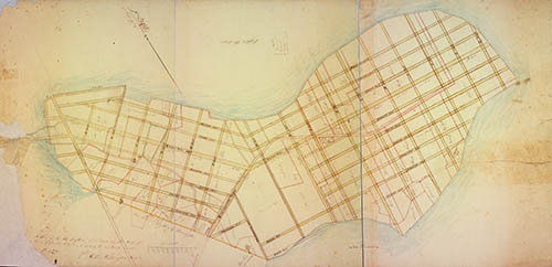 Manuscript plan of South Boston, 4 October 1804 Pen and ink and watercolor