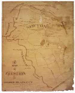 Manuscript map of Newton, [ca. 1825-1830] Pen and ink