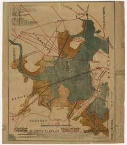 A Plan of those Parts of Boston and the Towns in its Vicinity: with the Waters and Flats Adjacent ... 