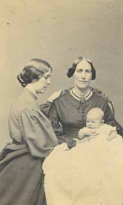 Elizabeth M. Powell and Anna Rice Powell [and unidentified infant] Photograph