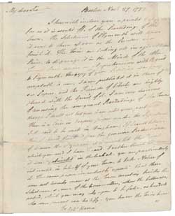 Letter from Samuel Adams to James Warren, 27 November 1772 