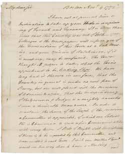 Letter from Samuel Adams to James Warren, 4 November 1772 