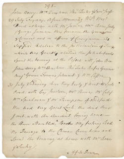 John Rowe diary 6, 29 July 1768, page 798 