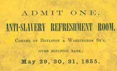 Ticket to the Anti-Slavery Refreshment Room, May 29-31, 1855 Ticket