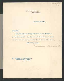 Letter from Theodore Roosevelt to Richard Middlecott Saltonstall, 9 October 1901 