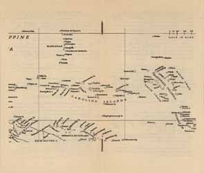 Map of Micronesia, showing Marianas, Caroline Islands, and Marshall Islands (including Bikini) 