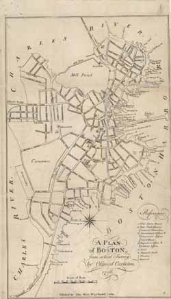 A Plan of Boston, from actual Survey; by Osgood Carleton. 1796 Map