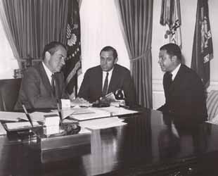 William Lawrence Saltonstall with Richard Nixon and Edward Brooks Photograph