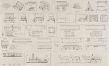 Diagrams Illustrating the Principal Means Used In Transporting the Sick and Wounded... Lithograph