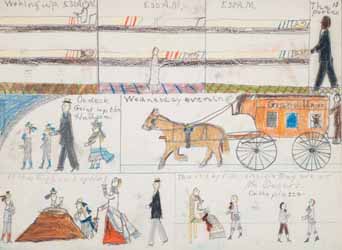 Bertha Louise Cogswell drawing book, volume 6, page 13 Crayon and pencil drawings