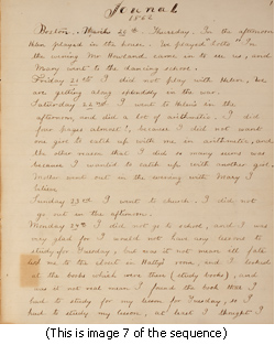 Sarah Gooll Putnam diary 3,  20 March 1862 to 10 October 1862 Manuscript