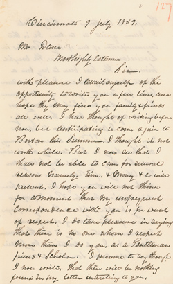 Letter from Anthony Burns to Richard Henry Dana, Jr., 9 July 1859 Manuscript