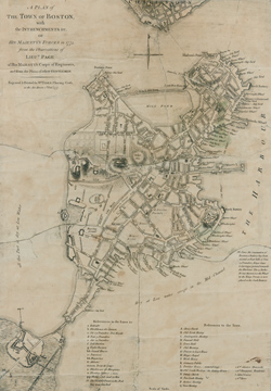 A Plan of the Town of Boston, with the Intrenchments &c. of His Majestys Forces in 1775 Map