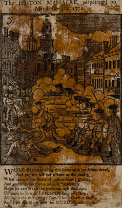 The Boston Massacre, perpetrated on March the 5th, 1770 Woodcut