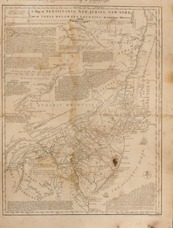 A Map of Pensilvania, New-Jersey, New-York, and the Three Delaware Counties Map