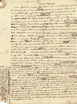 Letter (draft copy) from Thomas Jefferson to Ellen Randolph Coolidge, 27 August 1825 Manuscript