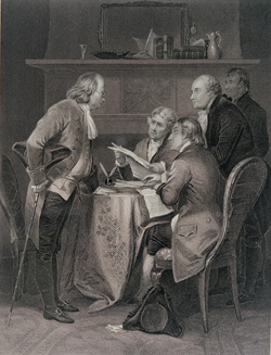 Drafting the Declaration of Independence Engraving