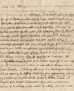 Letter from Hannah Winthrop to Mercy Otis Warren, 6 September 1769 Manuscript