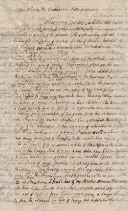 Letter from Hannah Winthrop to Mercy Otis Warren, 17 August 1775 Manuscript